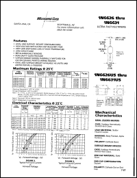 1N6631 datasheet: Ultra Fast Rectifier (less than 100ns) 1N6631