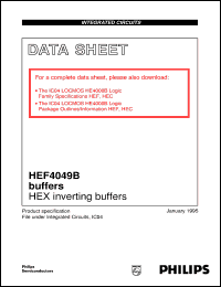 HEF4049BU datasheet: HEX inverting buffers HEF4049BU