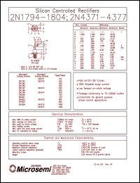 2N4371 datasheet: Silicon Controlled Rectifier 2N4371