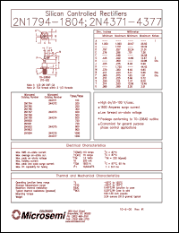 2N4372 datasheet: Silicon Controlled Rectifier 2N4372