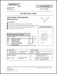 2N2907ADIE datasheet: PNP Transistor 2N2907ADIE