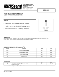 2N5109 datasheet: RF NPN Transistor 2N5109