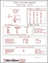 40C20B datasheet: Silicon Controlled Rectifier 40C20B