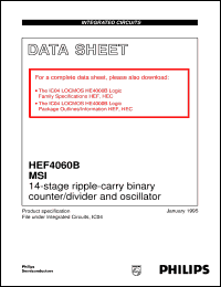 HEF4060BD datasheet: 14-stage ripple-carry binary counter/divider and oscillator HEF4060BD