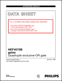 HEF4070BD datasheet: Quadruple exclusive-OR gate HEF4070BD