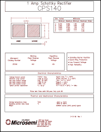 CPS140 datasheet: Schottky Rectifier CPS140