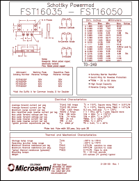 FST16045 datasheet: Schottky Rectifier FST16045