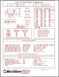 FST19050 datasheet: Schottky Rectifier FST19050