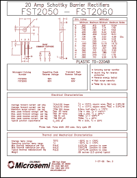 FST2060 datasheet: Schottky Rectifier FST2060