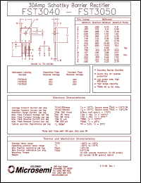 FST3050 datasheet: Schottky Rectifier FST3050