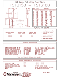 FST3150 datasheet: Schottky Rectifier FST3150