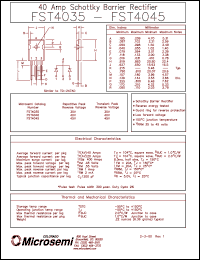 FST4045 datasheet: Schottky Rectifier FST4045