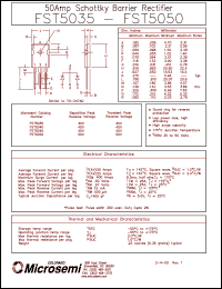 FST5035 datasheet: Schottky Rectifier FST5035