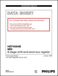 HEF4094BDB datasheet: 8-stage shift-and-store bus register HEF4094BDB