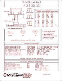 FST6230 datasheet: Schottky Rectifier FST6230