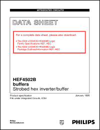 HEF4502BDB datasheet: Strobed hex inverter, buffer HEF4502BDB