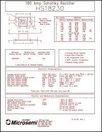 HS18230 datasheet: Schottky Rectifier HS18230