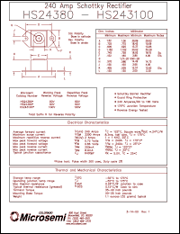 HS243100 datasheet: Schottky Rectifier HS243100