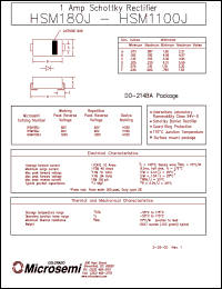 HSM1100J datasheet: Schottky Rectifier HSM1100J