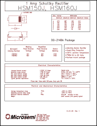 HSM150J datasheet: Schottky Rectifier HSM150J