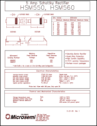 HSM550G datasheet: Schottky Rectifier HSM550G