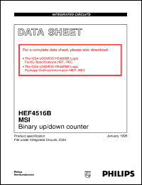 HEF4516BT datasheet: Binary up/down counter HEF4516BT