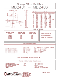 MD2406 datasheet: Standard Rectifier (trr more than 500ns) MD2406