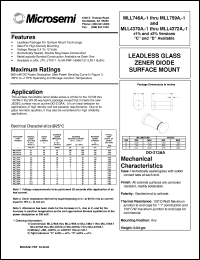 MLL4370A datasheet: Zener Voltage Regulator Diode MLL4370A