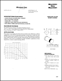 MLL5221B datasheet: Zener Voltage Regulator Diode MLL5221B
