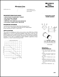 MLL5914B datasheet: Zener Voltage Regulator Diode MLL5914B