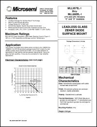 MLL962B datasheet: Zener Voltage Regulator Diode MLL962B