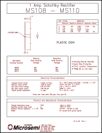 MS108 datasheet: Schottky Rectifier MS108