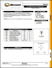 MS1504 datasheet: RF NPN Transistor MS1504