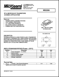 MS2208 datasheet: RF NPN Transistor MS2208