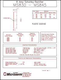 MS835 datasheet: Schottky Rectifier MS835