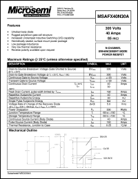 MSAFX40N30A datasheet: N Channel MOSFET MSAFX40N30A