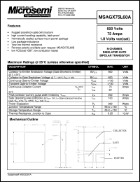 MSAGX75L60A datasheet: Insulated Gate Bipolar Transistor MSAGX75L60A