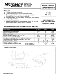 MSASC100H45H datasheet: Schottky Rectifier MSASC100H45H