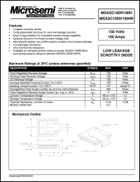 MSASC100W100H datasheet: Schottky Rectifier MSASC100W100H