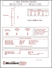 MSG106 datasheet: Schottky Rectifier MSG106