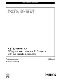 ABT22V10A5A datasheet: 5V high-speed universal PLD device with live insertion capability ABT22V10A5A