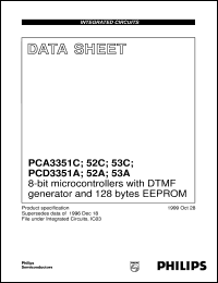 PCD3353AP/013/F4 datasheet: 8-bit microcontrollers with DTMF generator and 128 bytes EEPROM PCD3353AP/013/F4