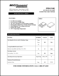 PPR1510E datasheet: Schottky Rectifier PPR1510E