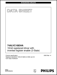 74ALVC16834A datasheet: 18-bit registered driver with inverted register enable (3-State) 74ALVC16834A