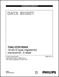 74ALVCH16543DGG datasheet: 16-bit D-type registered transceiver; 3-state 74ALVCH16543DGG