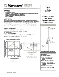 SA100CA datasheet: Transient Voltage Suppressor SA100CA