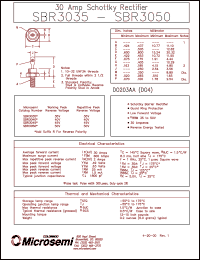 SBR3050 datasheet: Schottky Rectifier SBR3050