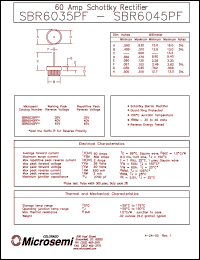 SBR6040PF datasheet: Schottky Rectifier SBR6040PF