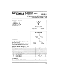 SD1015 datasheet: RF NPN Transistor SD1015