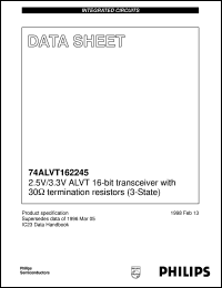 74ALVT162245DL datasheet: 2.5V/3.3V ALVT 16-bit transceiver with 30 termination resistors (3-State) 74ALVT162245DL